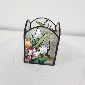 Stained glass candle holder